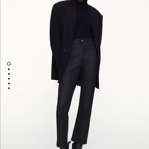 Zara high rise slim coated denim